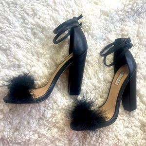Topshop faux rabbit fur heels